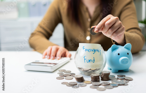 Canvas Print Coin savings and emergency fund concept symbolizing wealth management, financial preparedness, investment growth, economic stability, and future security