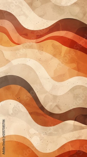 Abstract Earth Tone Waves Minimalist Background Design