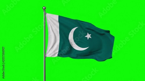 Pakistan Flag Waving on Green Screen Background – Chroma Key Isolated 4K
