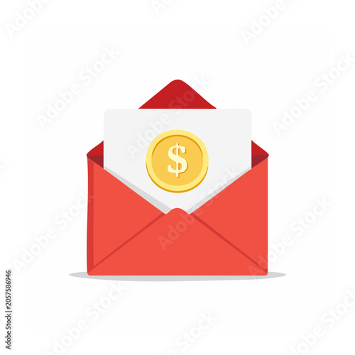 Red money bag with dollar symbol vector