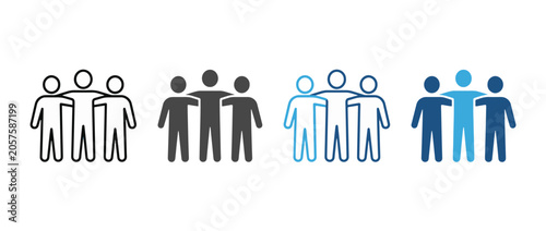 Teamwork icon set. Group collaboration, community and partnership concept with people together. Vector illustration. Adobe Illustrator Artwork