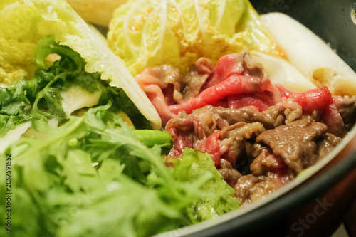 Sukiyaki Hot Pot with Beef and Vegetables