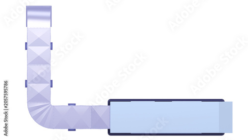 AHU - Air Handling. Top view. 3D rendering isolated on white background. Ideal for professionals, educational, engineering, industrial design