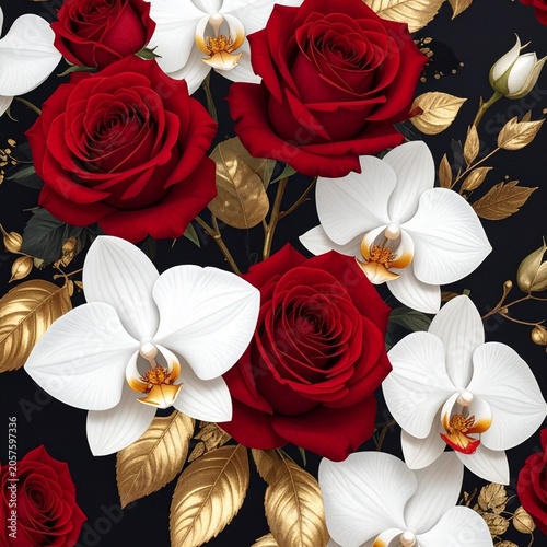 background of red roses