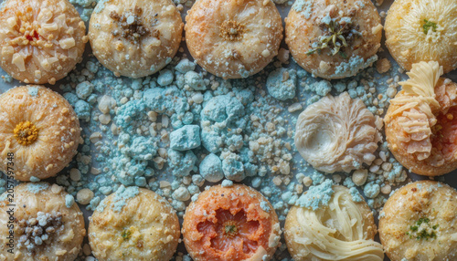 A close-up view of moldy food with visible fungal growth on its surface on transparent background