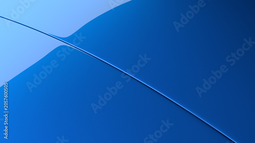 Cuadro en lienzo Futuristic style 3D render of a panel gap on a blue car body