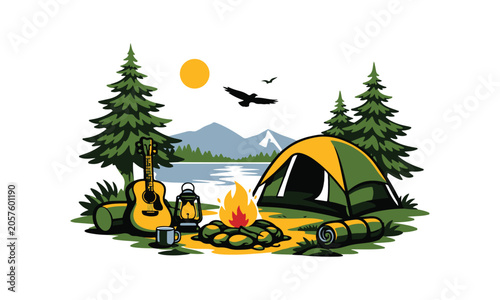 camping in the mountains