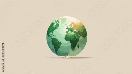 Eco Friendly Planet Earth Artwork with Global Sustainability Theme