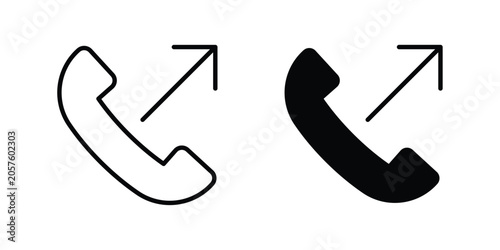 Fotografija Call outgoing icon Silhouette and outline vectors