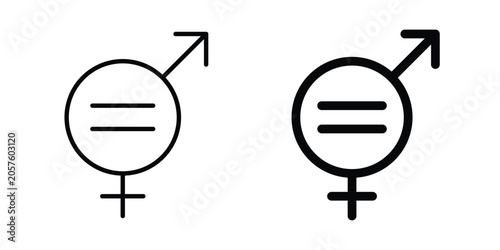 Εκτύπωση καμβά Equality icon Silhouette and outline vectors
