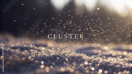 Glimmering Water Droplets on Frosty Ground in Soft Evening Light