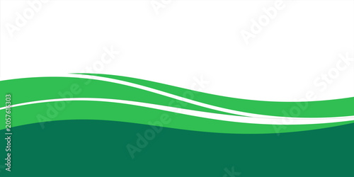 Abstract Green Wave Background with Fluid Curves and Eco Friendly Design