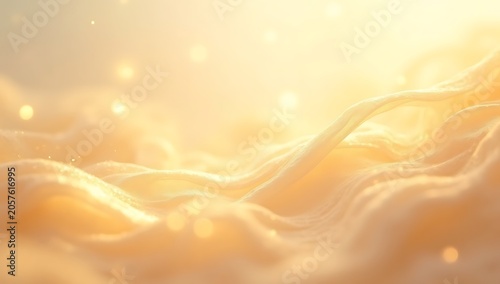 Soft flowing fabric with golden light and bokeh highlights