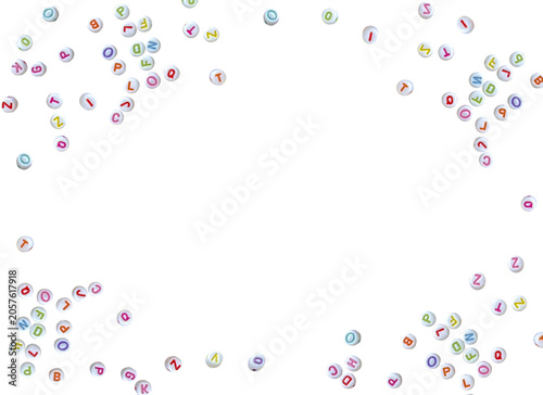 Photography Colorful alphabet bead border frame