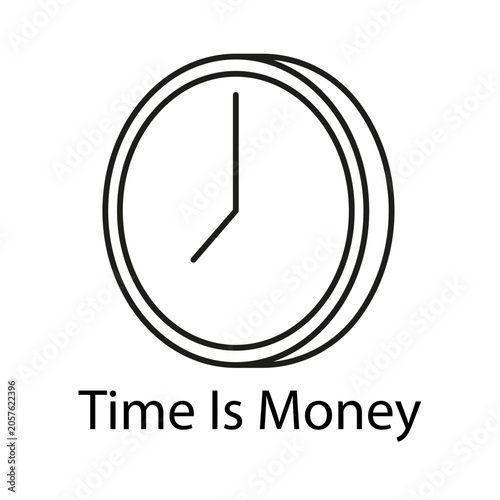 Cuadro en lienzo Clock icon with hour and minute hand shows time management