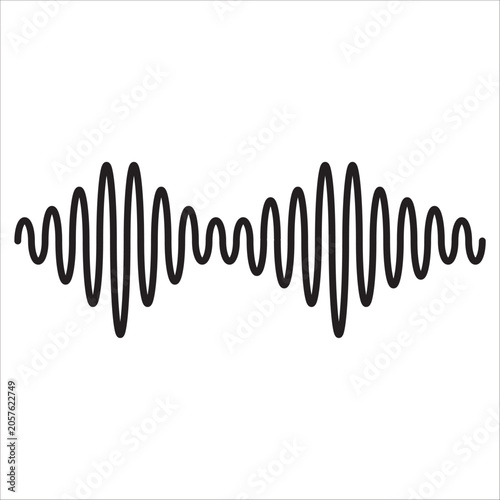 Sound wave icon outline vector