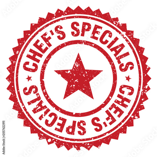 Fotografie chef's specials red grunge round stamp. chef's specials stamp