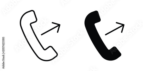 Фотография Call outgoing icon design pack in black colour. icon drawings