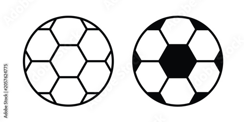Foto Football icon design pack in black colour. icon drawings