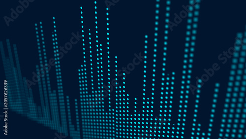 Photos Volume chart with volatility indicator and data dot line representing financial