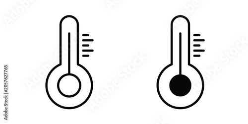Fotografija Temperature icon design pack in black colour. icon drawings