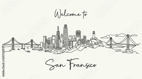 San Francisco Skyline Illustration: Welcome to California City