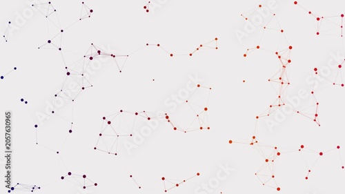 Vibrant and beautiful abstract nodes and lines abstract texture loop footage. Utilizes a gorgeous horizontal gradient transition color scheme that shifts naturally across the interconnected constellat