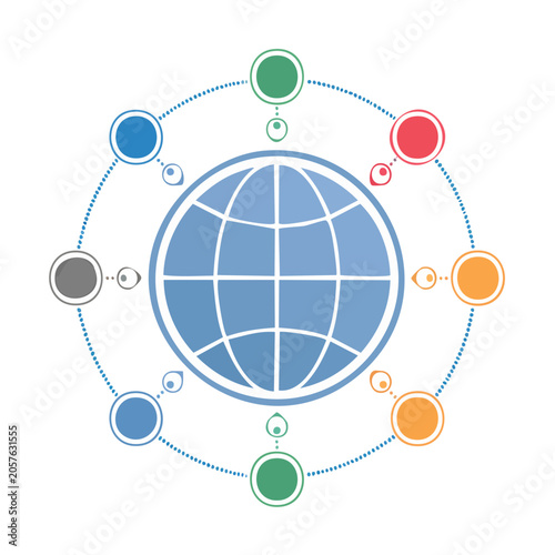 Flat design target diagram with concentric circles