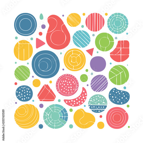 Geometric shapes vector pattern flat design