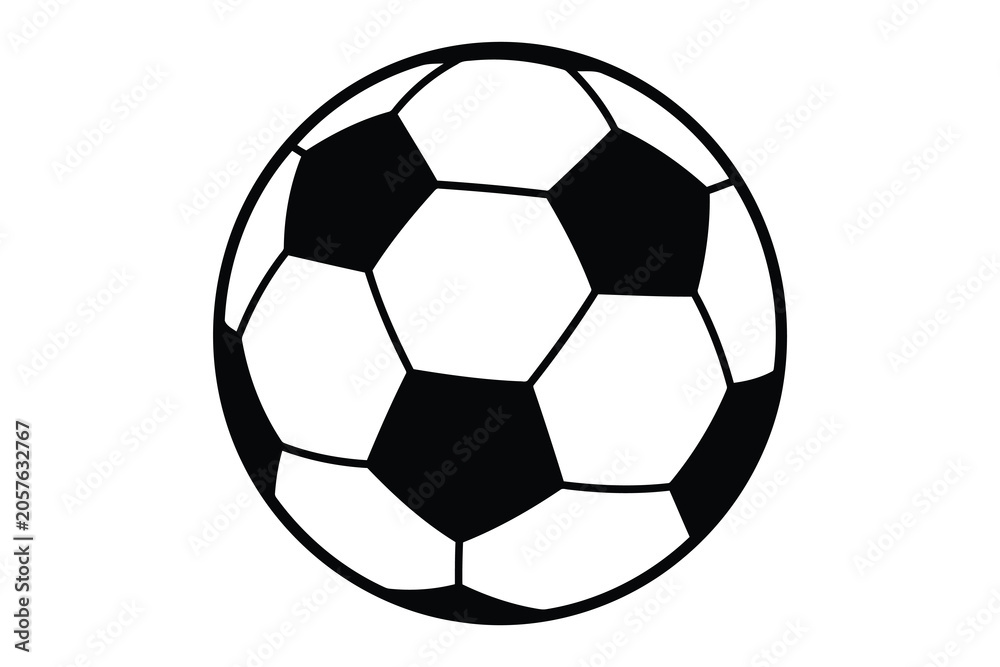 Fototapeta premium Simple black and white soccer ball illustration Vector