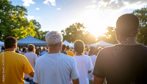 Local residents participating in outdoor community workshop