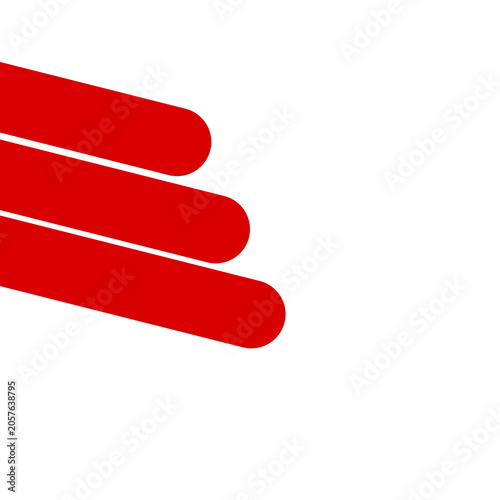 Vibrant Red Dynamic Diagonal Parallel Rounded Stripes Element Isolated on Transparent Background