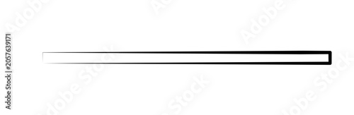 Solid Black Minimalist Long Horizontal Rectangular Frame with Left Side Fading Gradient Isolated on Transparent Background