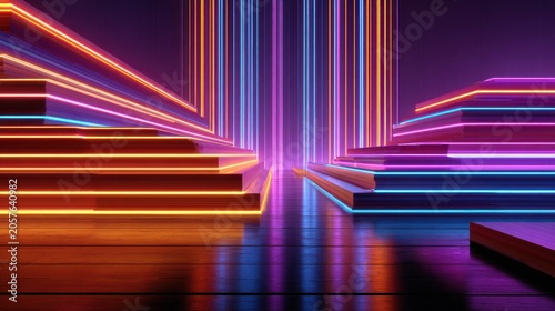 Abstract neon lights creating a modern vibrant background design