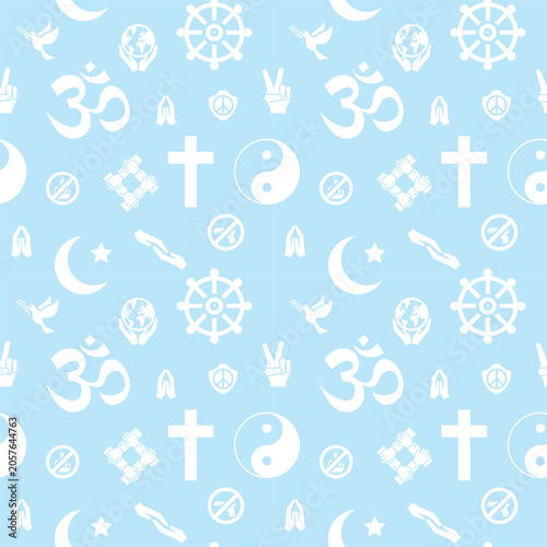 peace sign icon seamless pattern 02