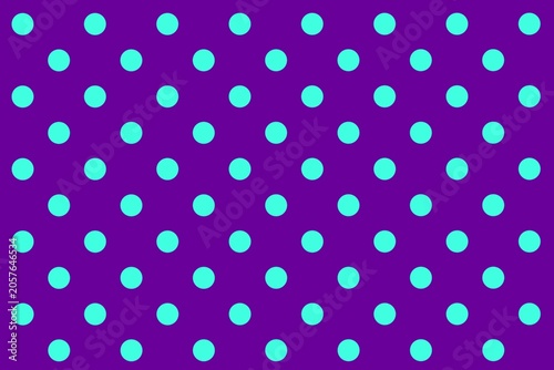 Purple and Turquoise Polka Dot Seamless Vector Pattern. Retro Pop Cyan & Purple Polka Dots for textile designs, digital wallpapers, wrapping paper, festive backgrounds