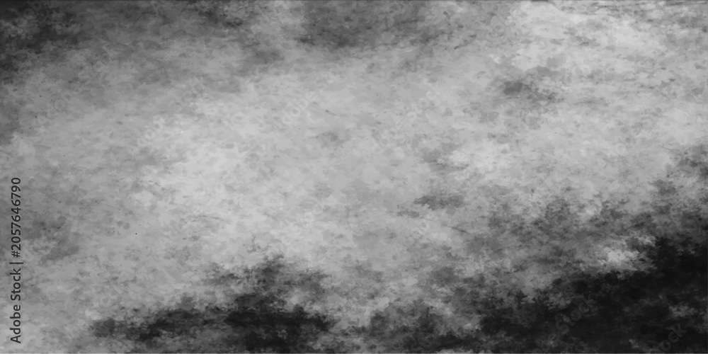 Fototapeta premium Abstract monochrome texture of cloudy sky and dark tree silhouettes at dusk.