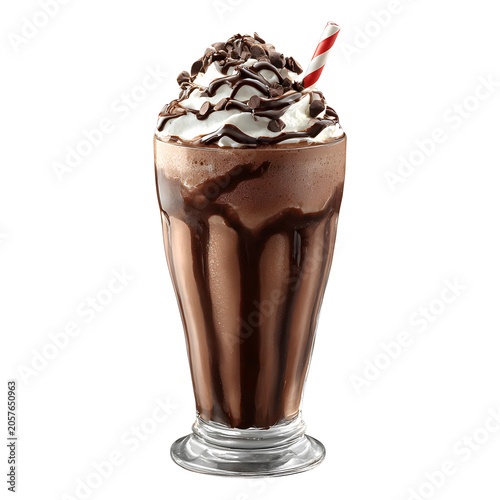 Rich Chocolate Milkshake isolated on a white background