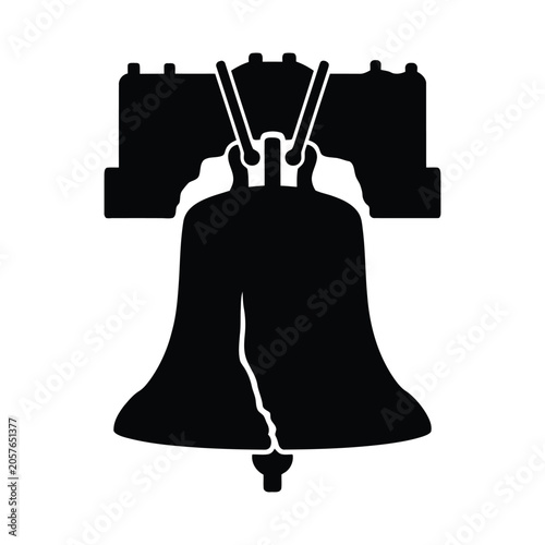 Liberty bell silhouette icon illustration representing historic philadelphia symbol.
