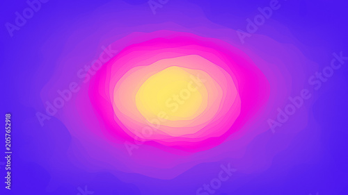 Layered and outlined uneven shapes with vibrant color gradient from yellow to pink, purple and blue. Abstract high resolution colorful and bright background with copy space.