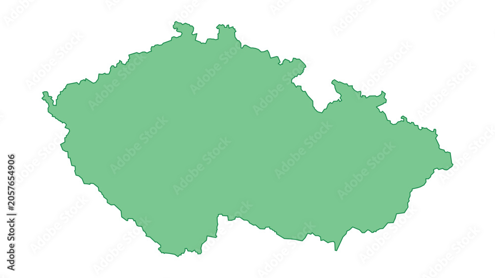 Obraz premium Czechia outline green