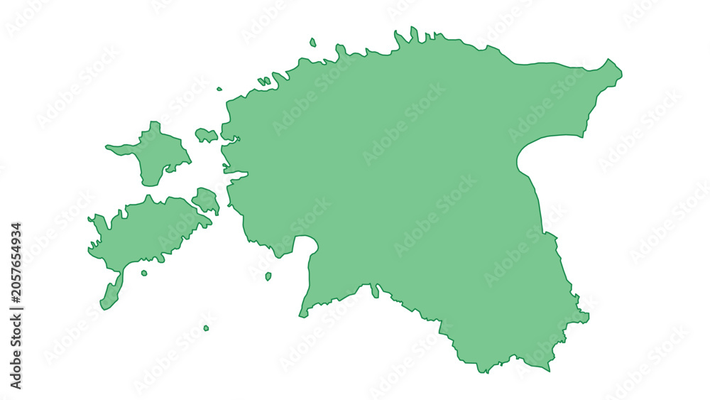 Obraz premium Estonia outline green