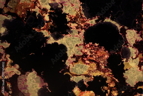 Liquid art, using water, paint, soap, oil and inks. Macro photos. Various colors and textures.