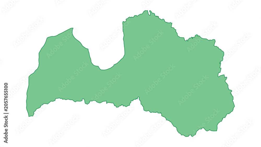 Fototapeta premium Latvia outline green