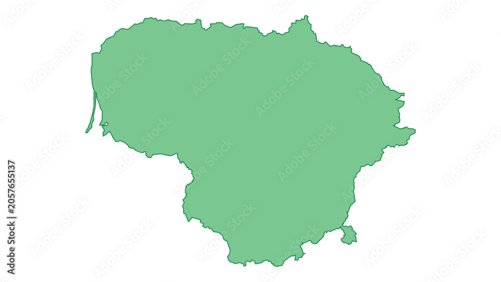 Fototapeta premium Lithuania outline green
