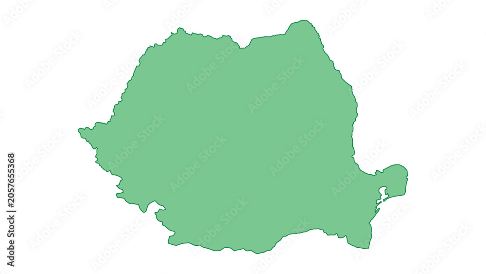 Fototapeta premium Romania outline green