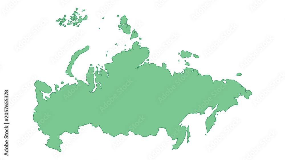 Fototapeta premium Russia outline green