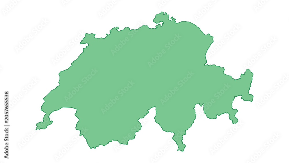 Fototapeta premium Switzerland outline green