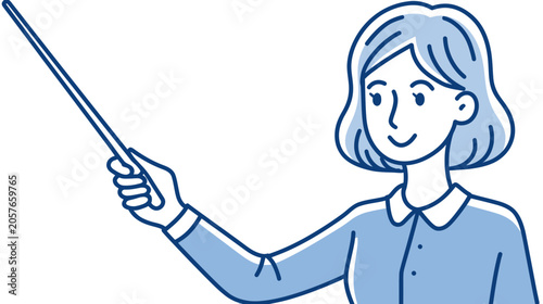 Quadro su tela Woman pointing to an idea during business presentation