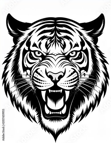 Fierce tiger face portrait
